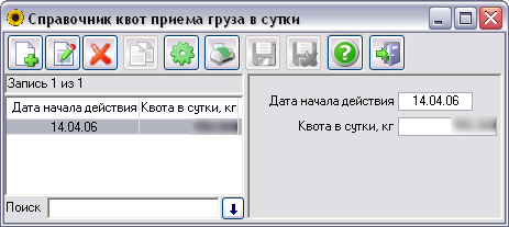 Справочник rвот приема груза в сутки